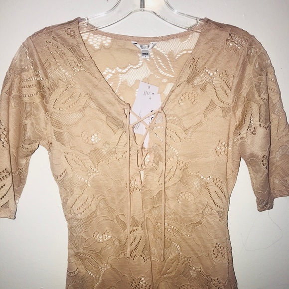 Sold-  GUESS Frida Lace Up Bodysuit - Picture 5 of 7